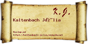 Kaltenbach Júlia névjegykártya